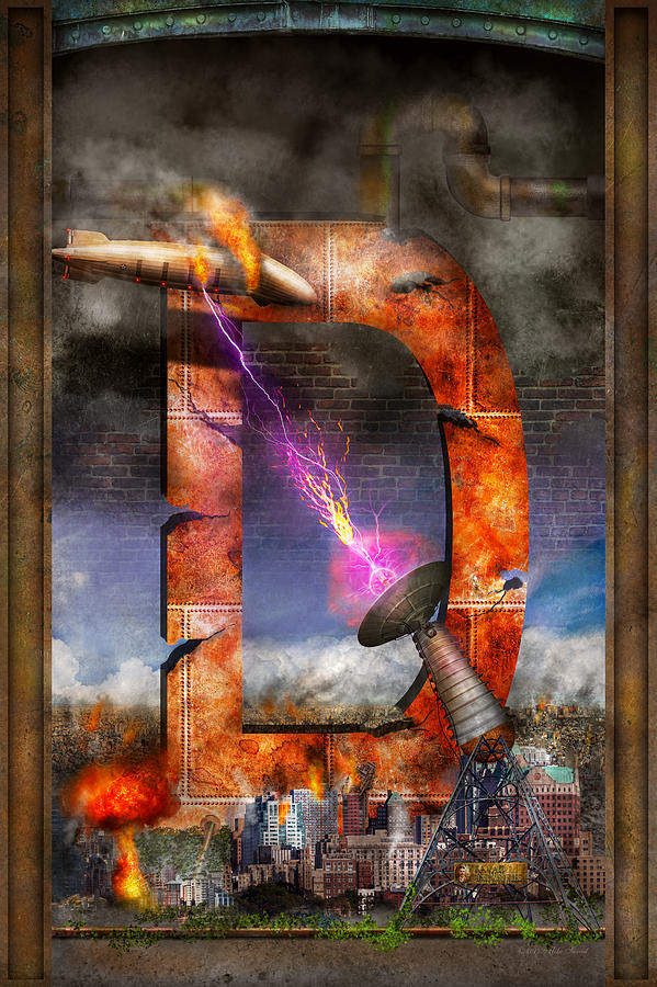 Steampunk - Alphabet - D is for Death Ray Digital Art by Mike Savad