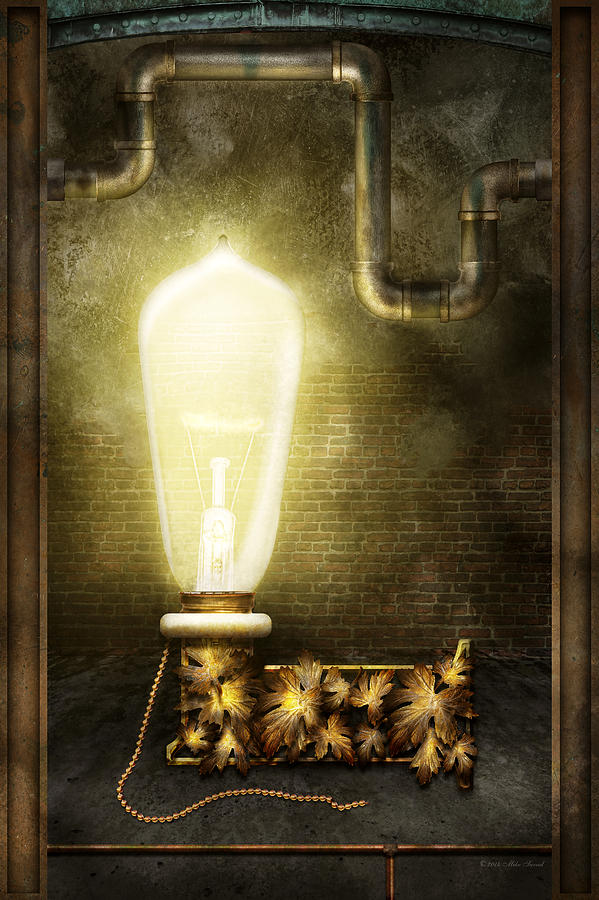 Steampunk - Alphabet - L is for Light Bulb Photograph by Mike Savad