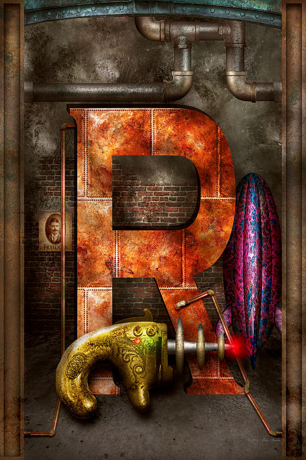 Steampunk - Alphabet - R is for Ray Gun Photograph by Mike Savad