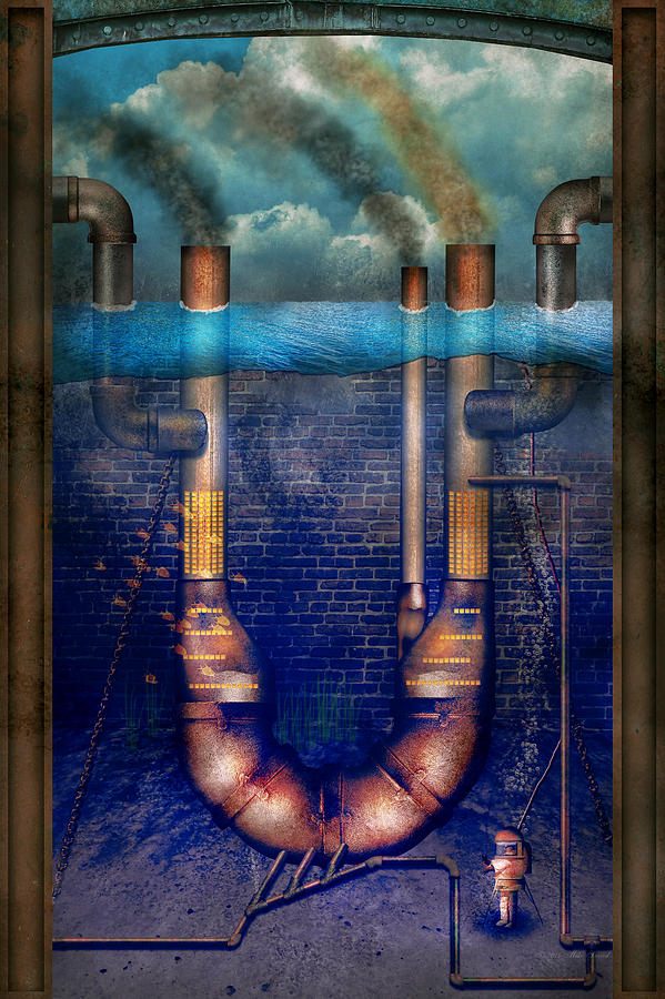 Steampunk - Alphabet - U is for Underwater Utopia Photograph by Mike Savad