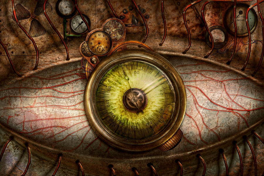 Steampunk - Creepy - Eye on technology  Photograph by Mike Savad