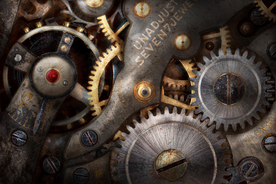 Steampunk - Gears - Horology Photograph by Mike Savad