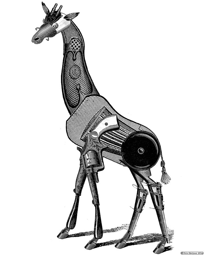 Steampunk Giraffe Digital Art by Eric Edelman