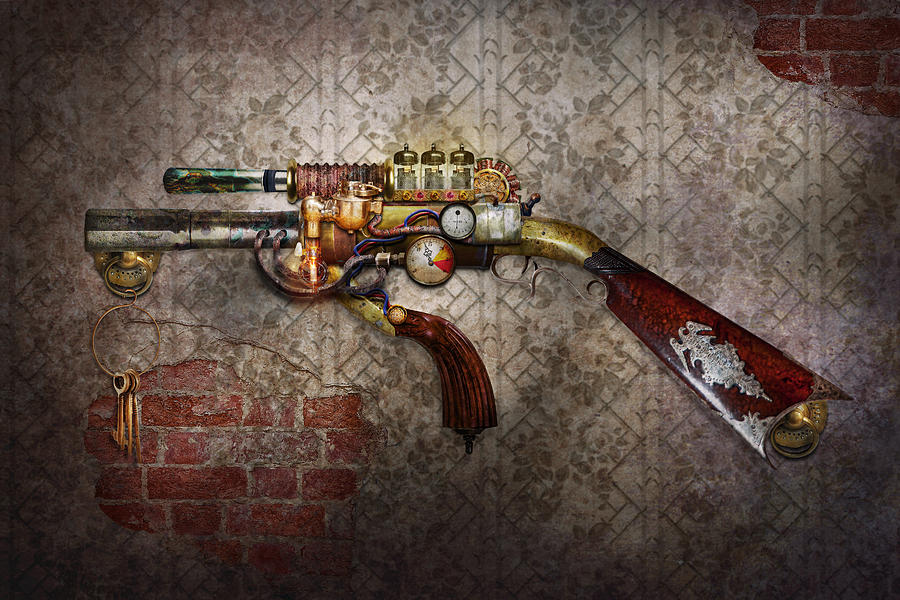 Steampunk - Gun - The sidearm Photograph by Mike Savad