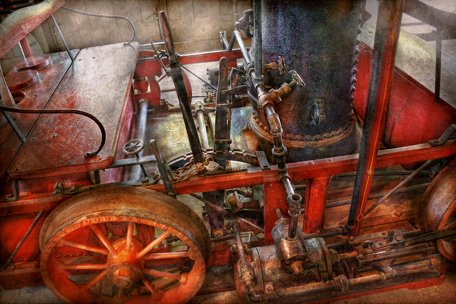 Vintage Photograph - Steampunk - My transportation device by Mike Savad