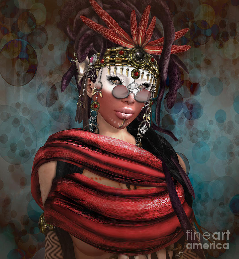 Pixel Digital Art - Steampunk Shaman by Georgina Hannay Pixel Digital Art - Steampunk Shaman by Georgina Hannay