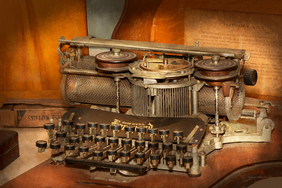 Vintage Photograph - Steampunk - The history of typing by Mike Savad