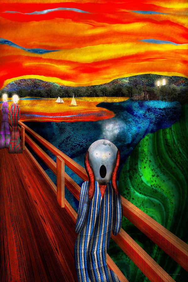 Edvard Munch Digital Art - Steampunk - The scream by Mike Savad