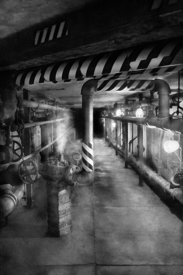 Science Fiction Photograph - Steampunk - The steam tunnel by Mike Savad