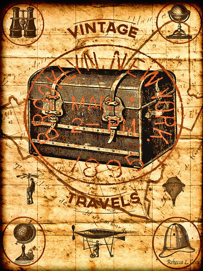 Steampunk Travel Poster Digital Art by Bellesouth Studio