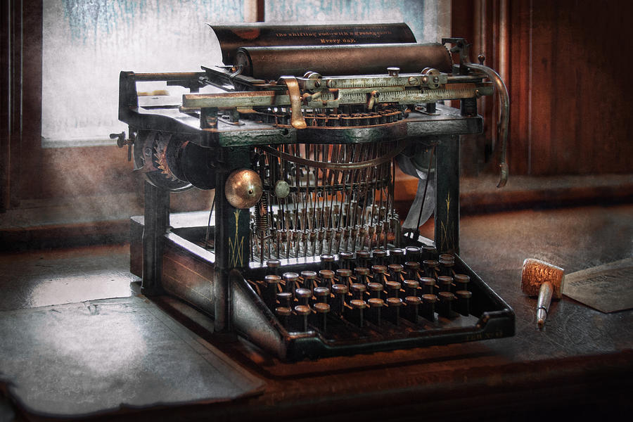 Steampunk - Typewriter - A really old typewriter  Photograph by Mike Savad