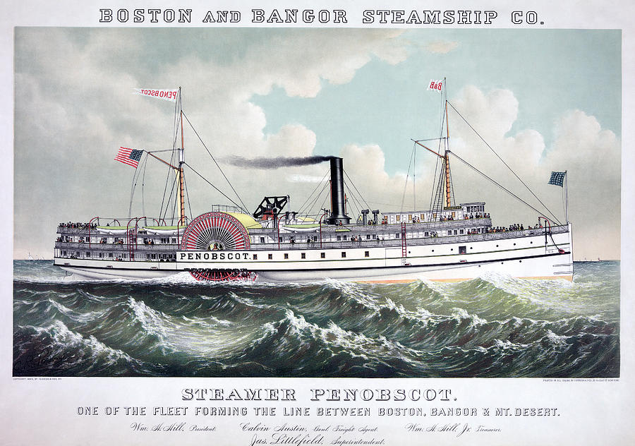 Steamship, C1883 Painting by Granger - Pixels