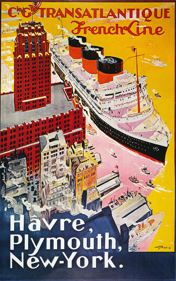 STEAMSHIP POSTER, 1930s Photograph by Granger