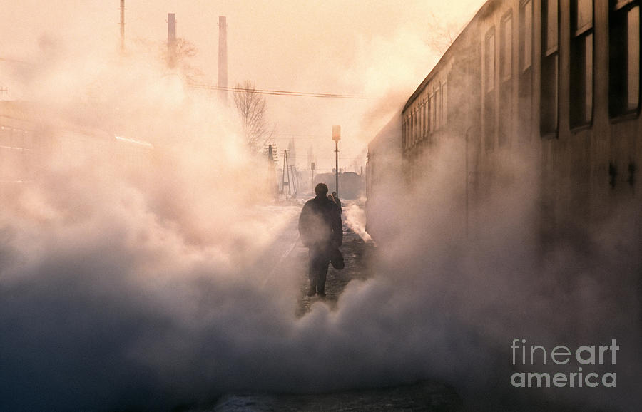 Train Photograph - Steamy Station by Rod McLean