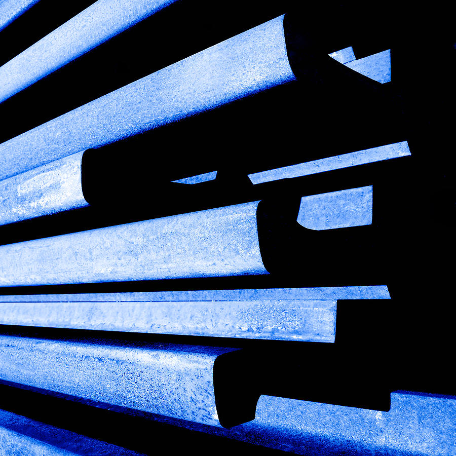 Abstract Photograph - Steel Blue - Modern Abstract by Steven Milner