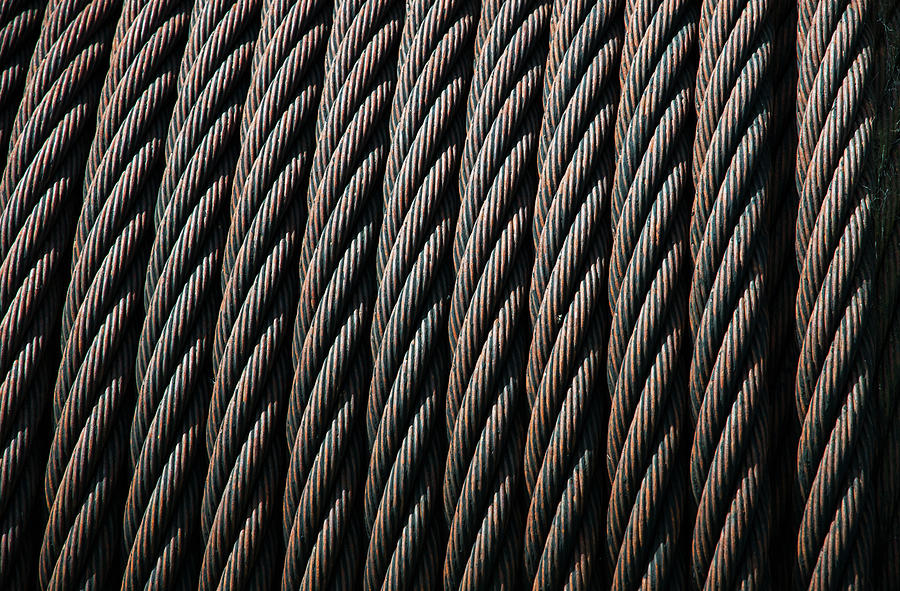 Pattern Photograph - Steel Cable Makes Patterns  Astoria by Robert L. Potts