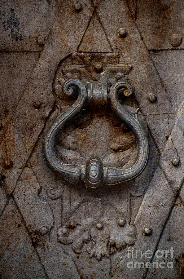 Steel decorated doorknob Photograph by Jaroslaw Blaminsky
