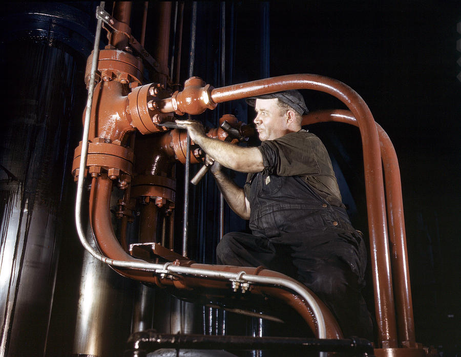 Steel Hydraulic Press, 1942 Photograph by Granger Steel Hydraulic Press, 1942 Photograph by Granger