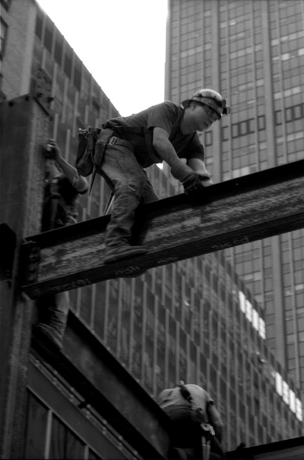 Steel I-beam Walkers--Manhattan  Photograph by Harold E McCray
