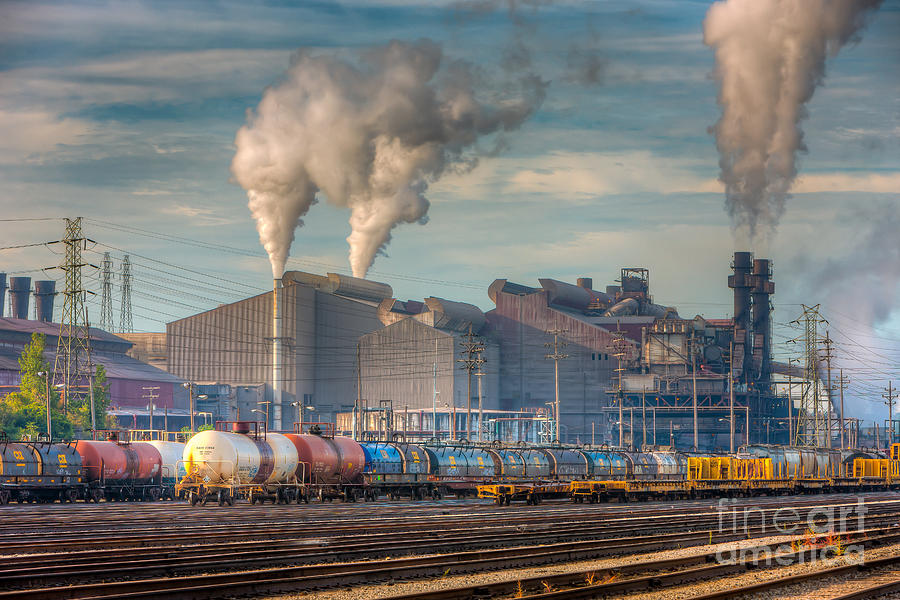 Steel Mill and Freight Yard I Photograph by Clarence Holmes