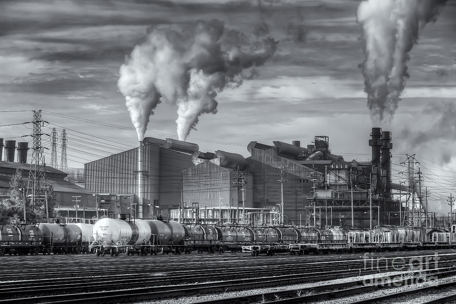 Steel Mill and Freight Yard II Photograph by Clarence Holmes