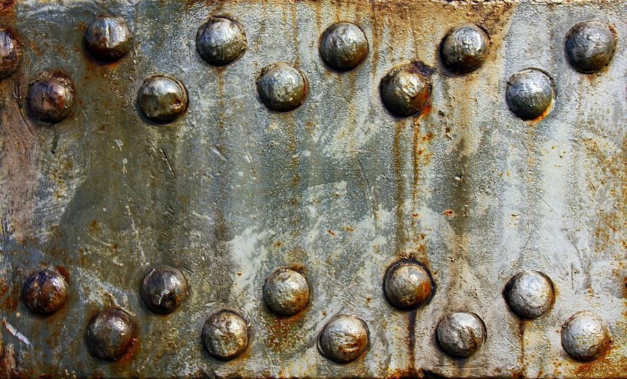 Steel Rivets with Rust Minimalist Steampunk  Photograph by Movie Poster Prints