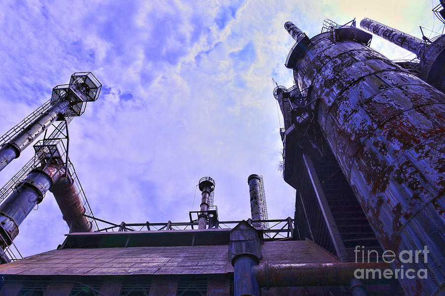 Vintage Photograph - Steel Stacks Perspective by Paul Ward