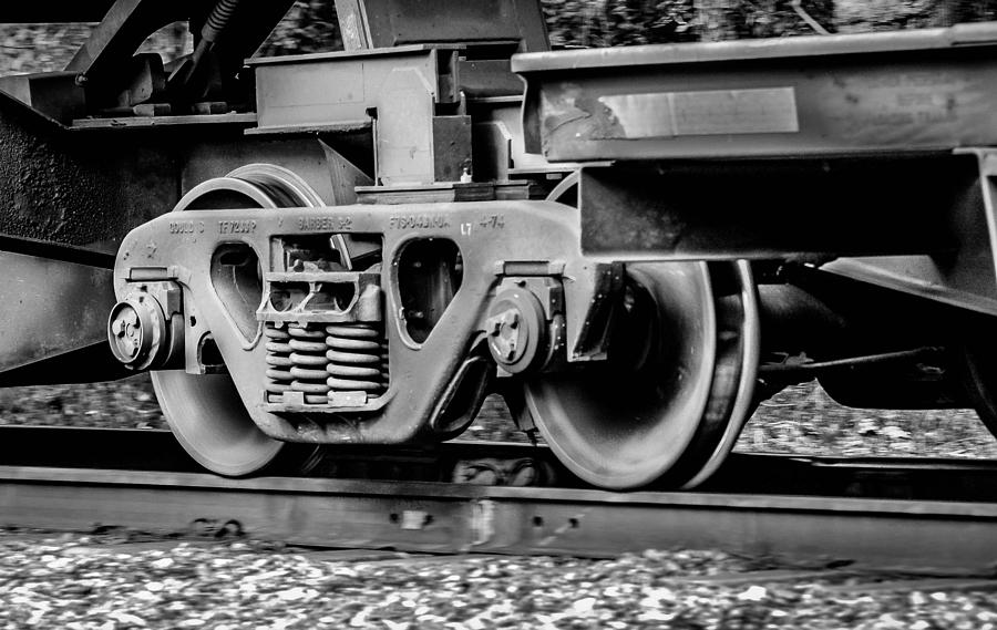 Train Photograph - Steel Wheels by Scott Stocklin