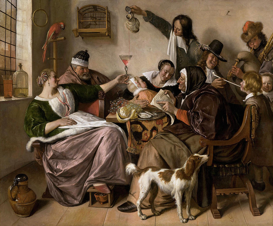 Steen As The Old Sing, C1665 Painting by Granger