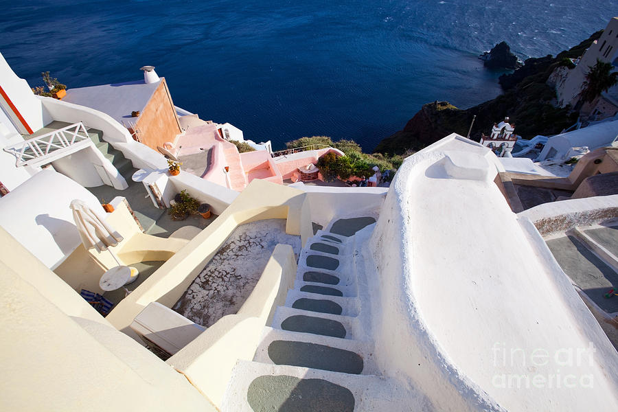 Steep down stairs Photograph by Aiolos Greek Collections