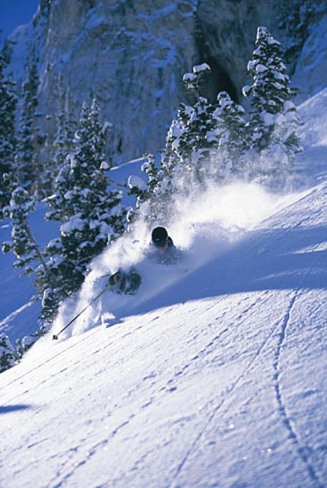 Powder Skiing Photograph - Steep N Deep by Geoffrey Murray