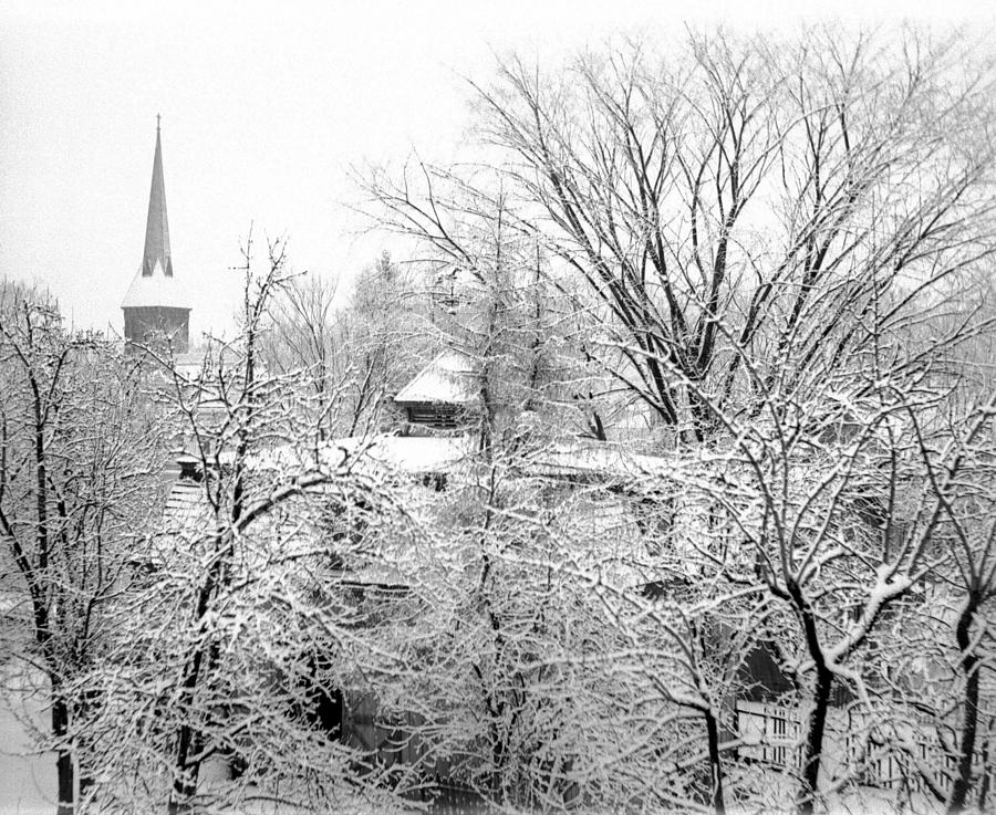 Steeple In Snow Photograph by William Haggart