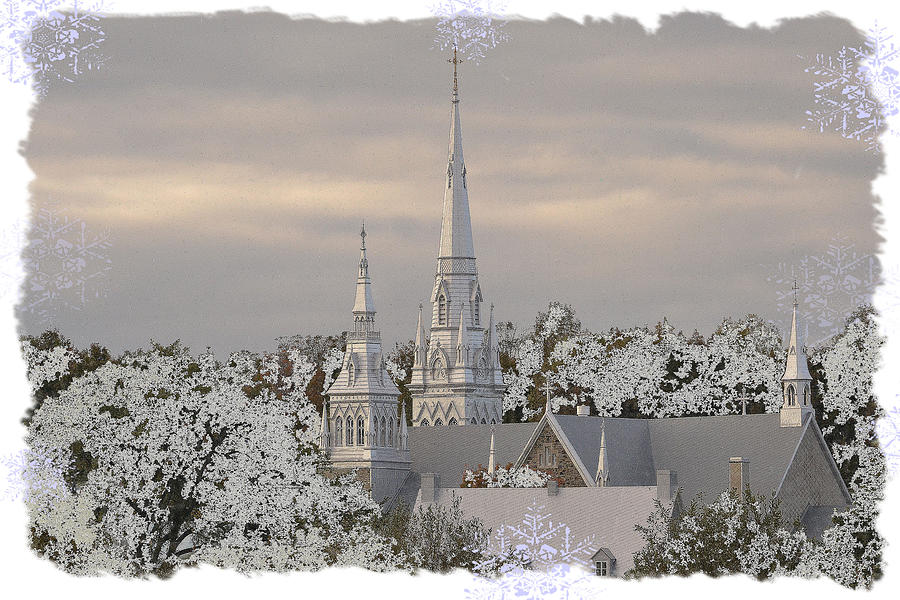 Steeples in the Snow Photograph by Nadalyn Larsen
