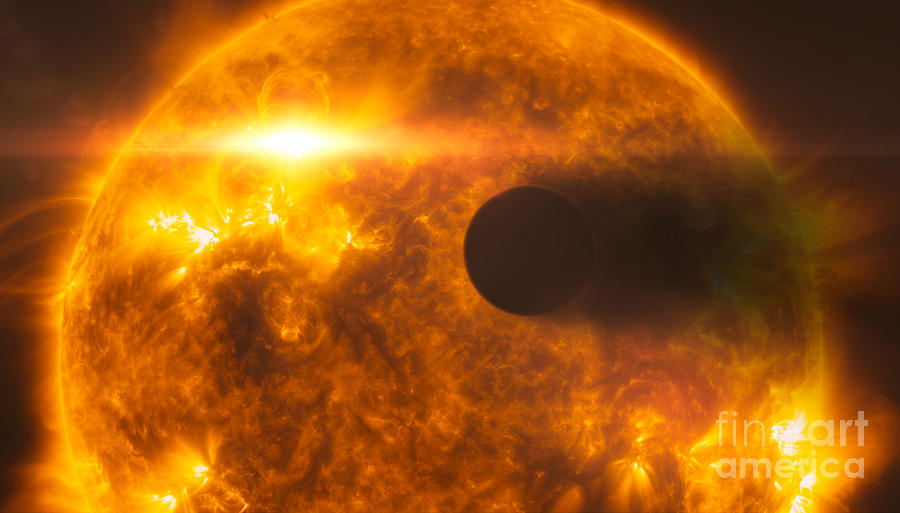 Stellar Flare Hits Exoplanet Photograph by Science Source