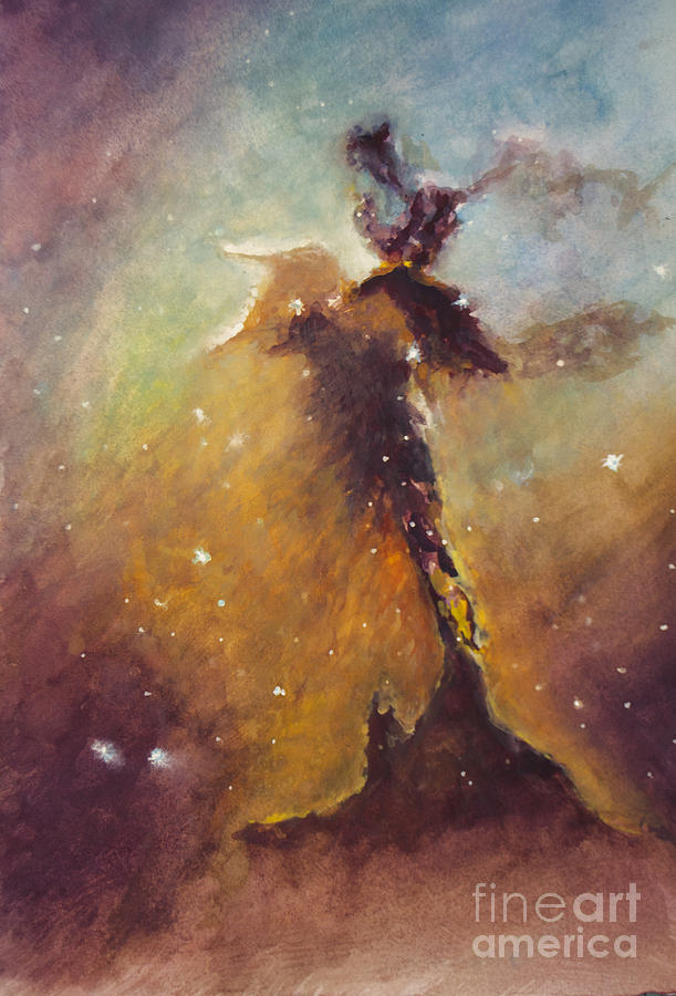 Stellar Spire in the Eagle Nebula Painting by Allison Ashton