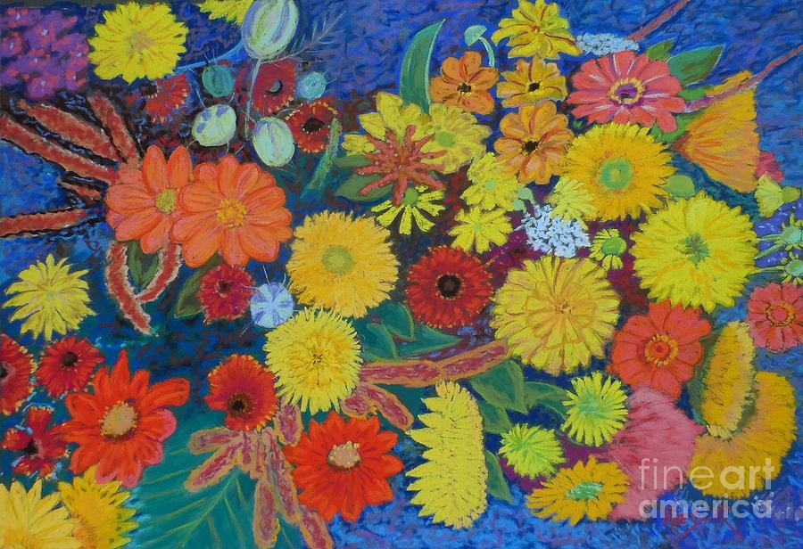 Stellas flowers Pastel by Rae  Smith PSC