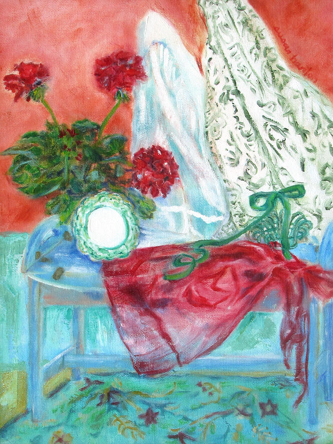Vintage Red Painting - Step Back In Time by Susan Hanlon Vintage Red Painting - Step Back In Time by Susan Hanlon