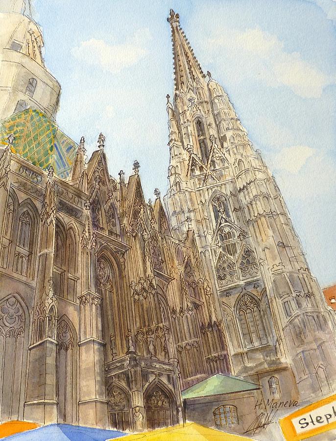 Architecture Painting - Stephansdom Vienna by Henrieta Maneva