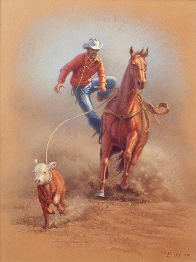 Cowboy Painting - Steppin down at Red Lodge by Paul Krapf