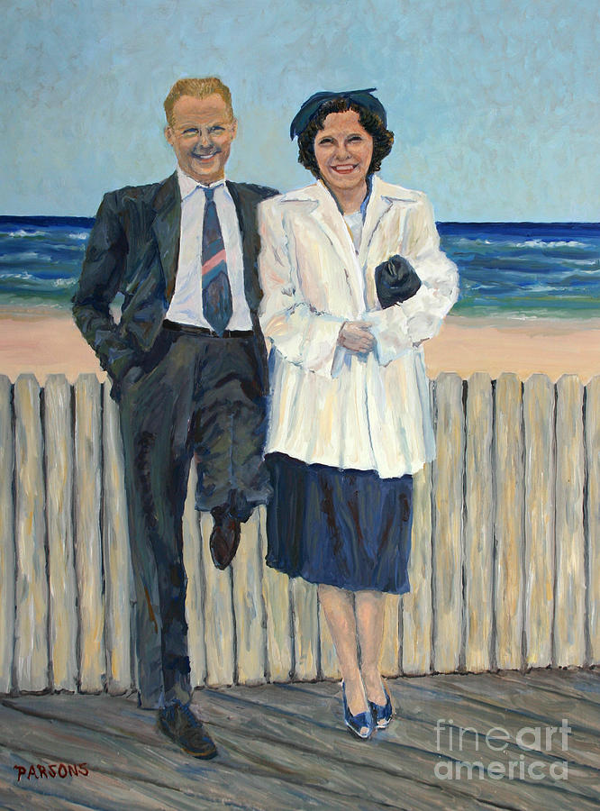Stepping Out in Atlantic City New Jersey Painting by Pamela Parsons