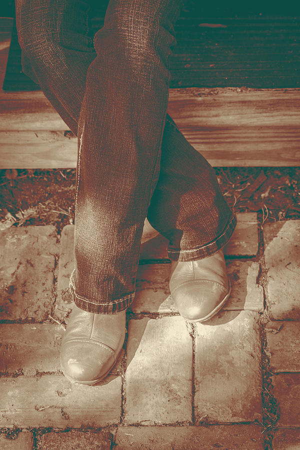 Stepping Out in Boots - Vintage Photograph by Ester McGuire