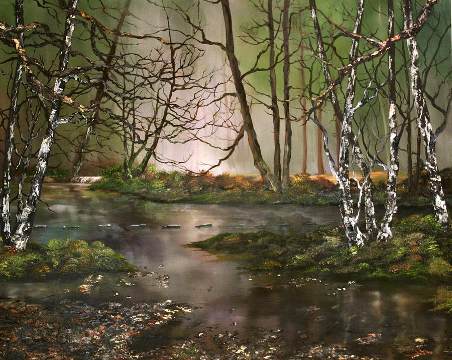 Stepping Stones on Cannock Chase #2 Painting by Jean Walker