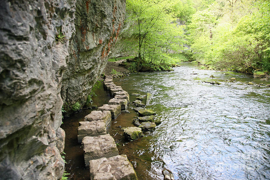 Stepping stones on the River Wye Chee Dale Photograph by John Keates
