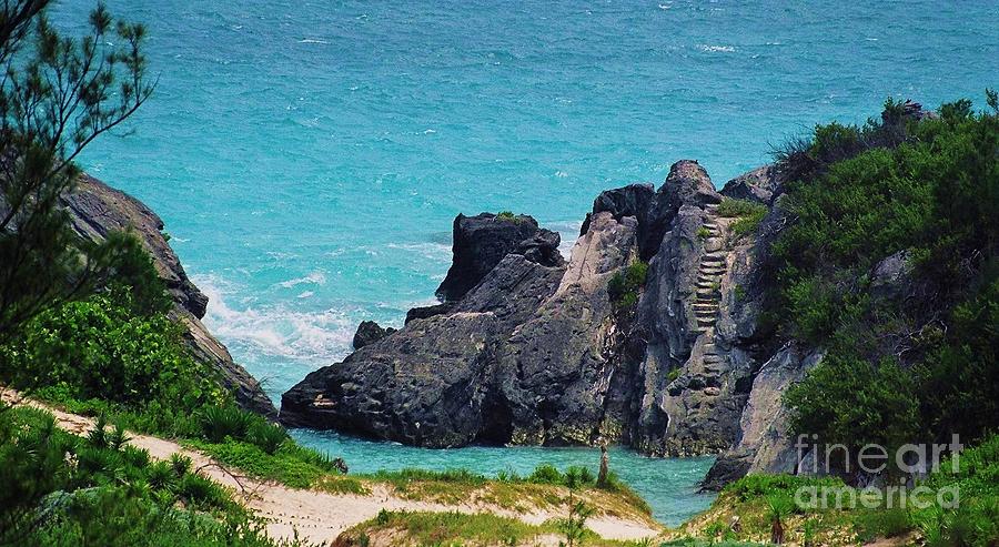 Steps In The Rocks, South Shore, Bermuda Photograph by Marcus Dagan