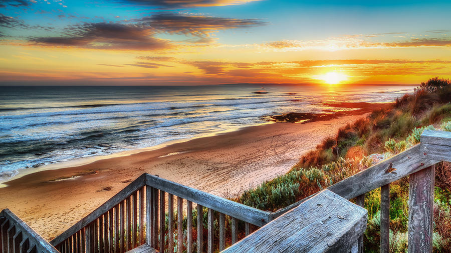 Steps To A Beach Sunset Photograph by Paradigm Blue