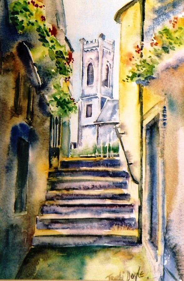 Steps to Saint Marys Church Kilkenny Painting by Trudi Doyle