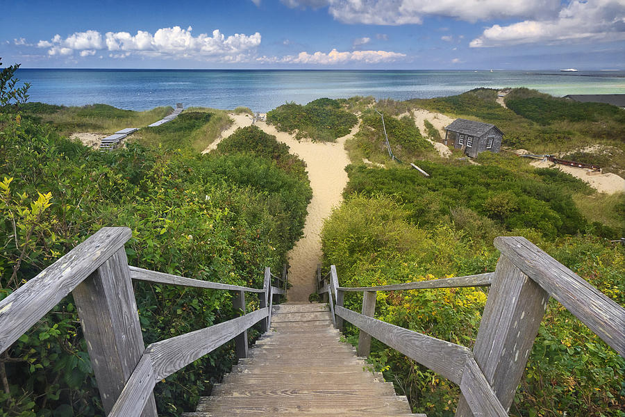 Summer Photograph - Steps to the Beach by Katherine Gendreau