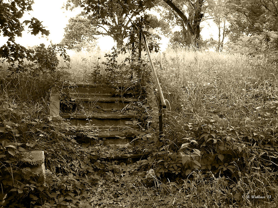 Steps To Yesterday - Sepia Photograph by Brian Wallace
