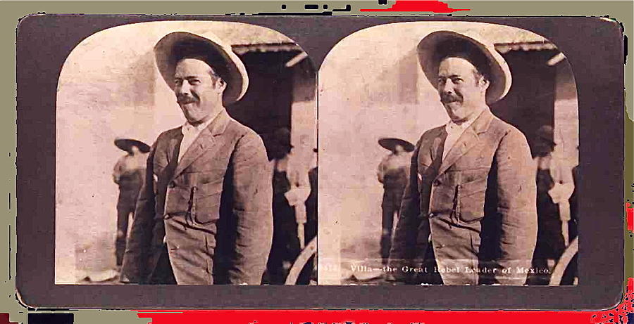 Stereo view Pancho Villa no location or date Photograph by David Lee Guss