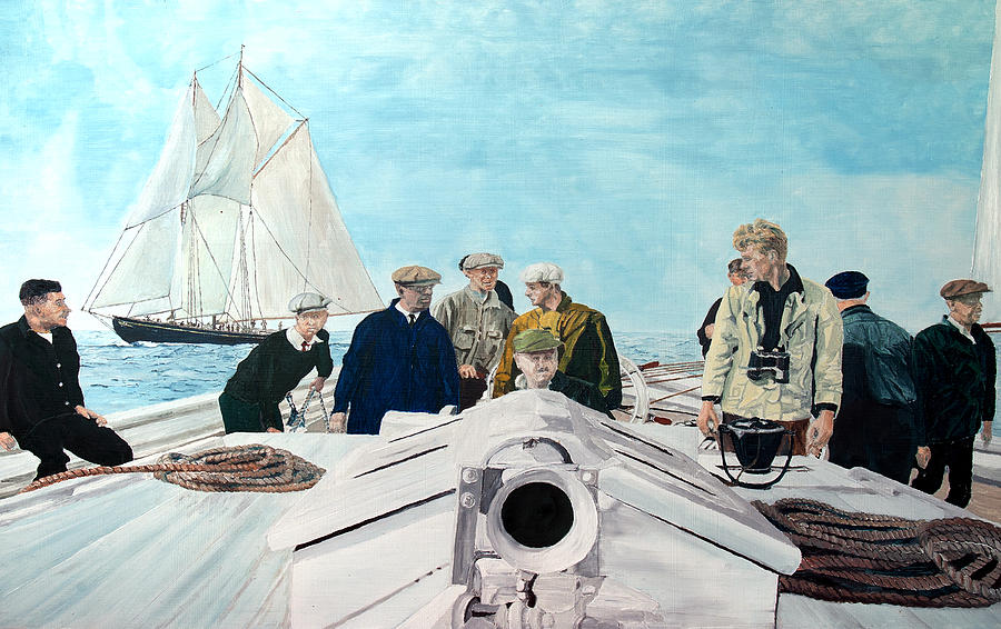 SterlingHayden and the38 Race Painting by Laurence Dahlmer